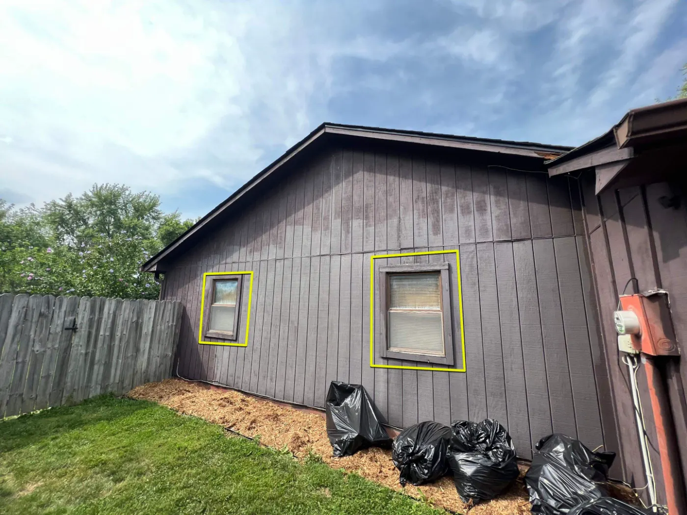 Storm-damaged window documented in Holliday Park